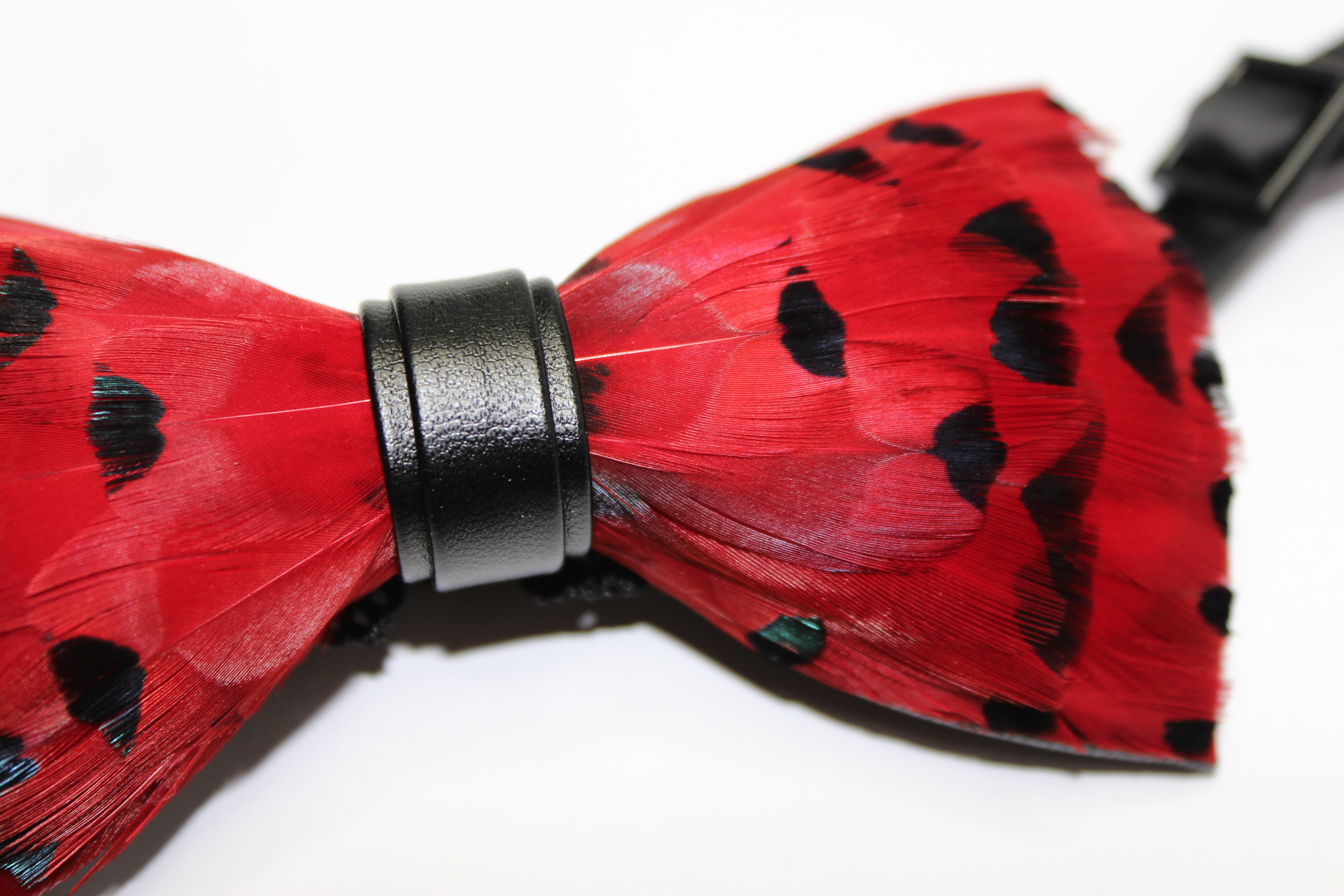 Red Feather Bow Tie