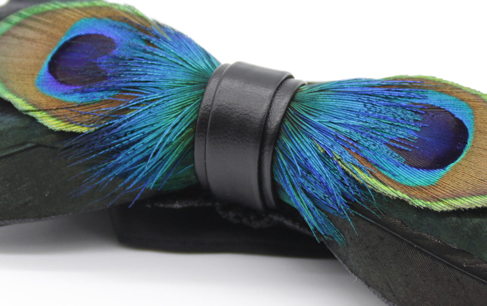 Original Peacock Feather Bow Tie