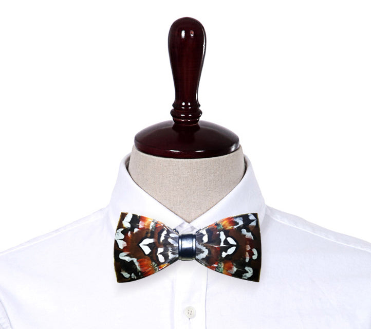 Reeve's Pheasant Feather Bow Tie