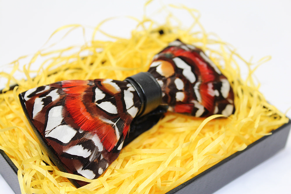 Reeve's Pheasant Feather Bow Tie
