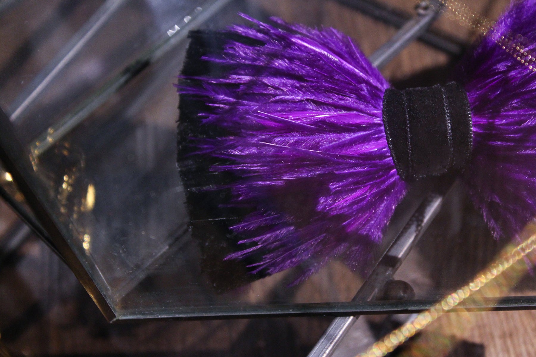 Electric Purple Feather Bow Tie