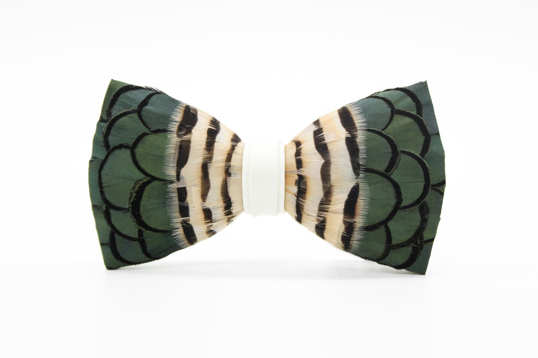 Emerald Feather Bow Tie