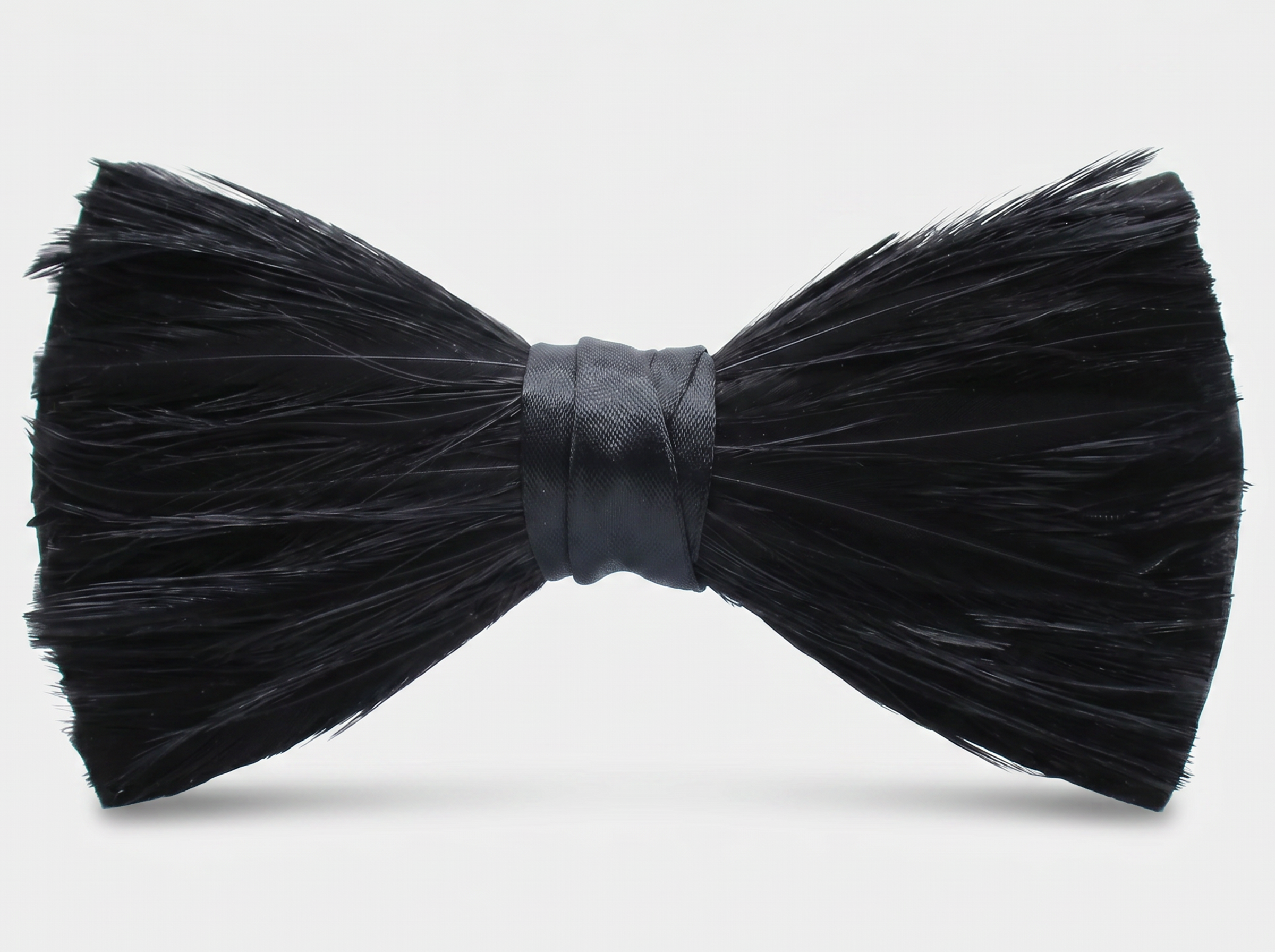 Black Tuxedo Feather Bow Tie
