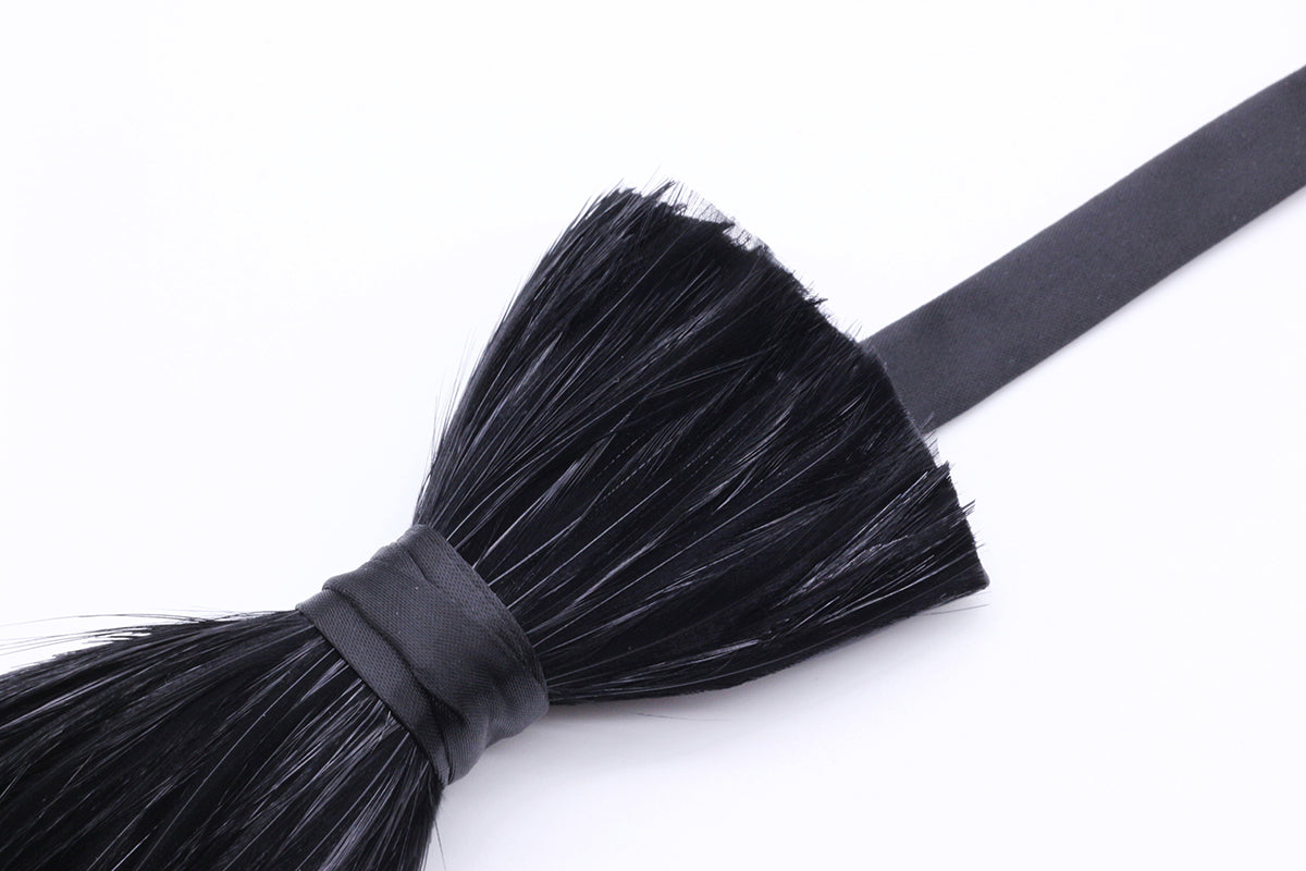 Black Tuxedo Feather Bow Tie