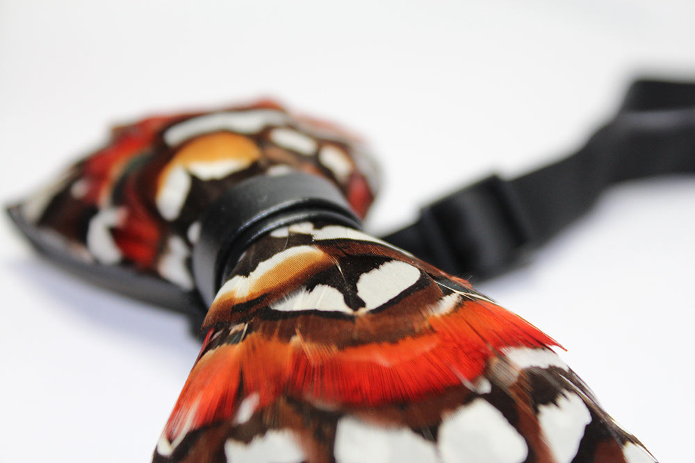 Reeve's Pheasant Feather Bow Tie
