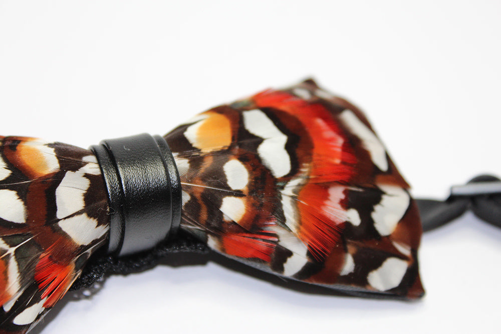 Reeve's Pheasant Feather Bow Tie