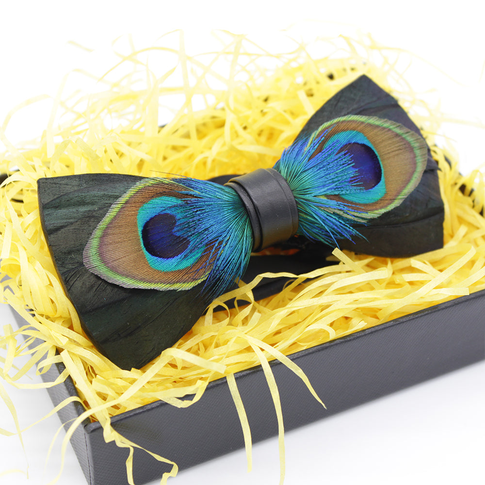Original Peacock Feather Bow Tie