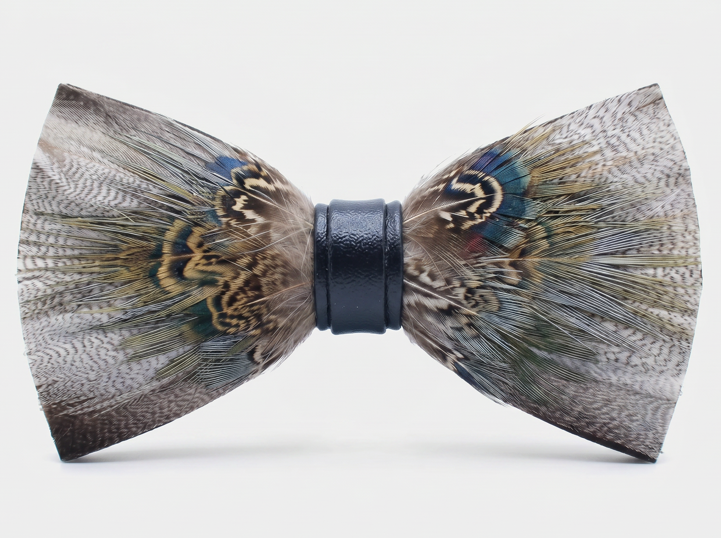 Pheasant Feather Bow Tie