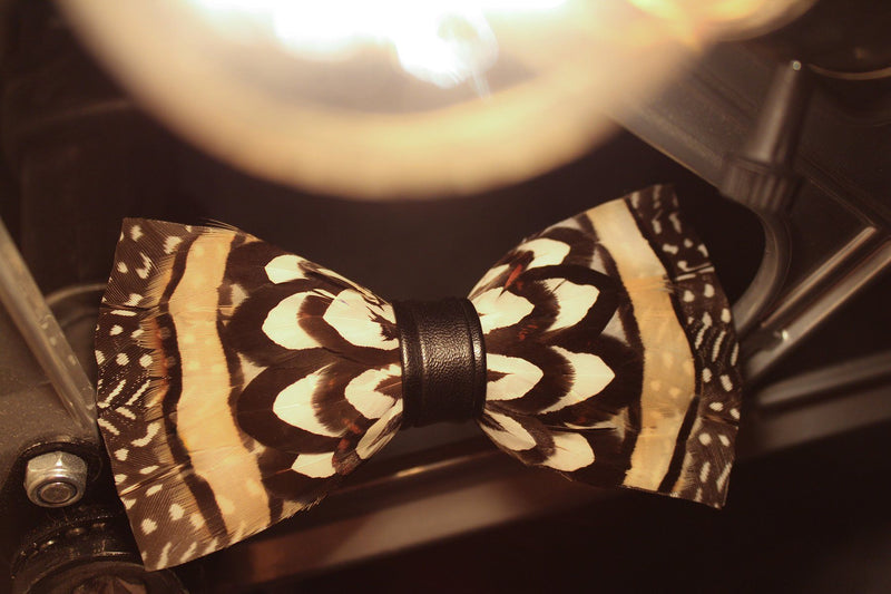 Dragon Scale Feather Bow Tie