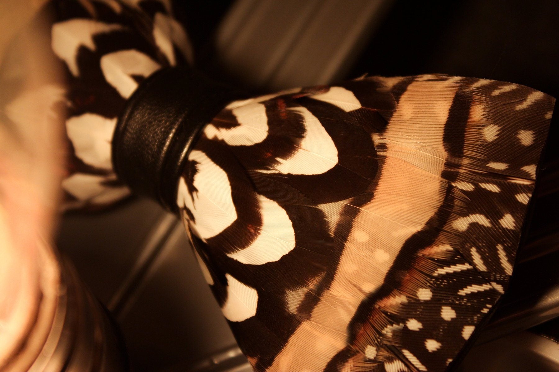 Dragon Scale Feather Bow Tie