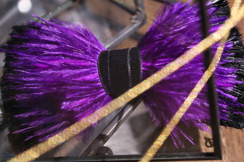 Electric Purple Feather Bow Tie