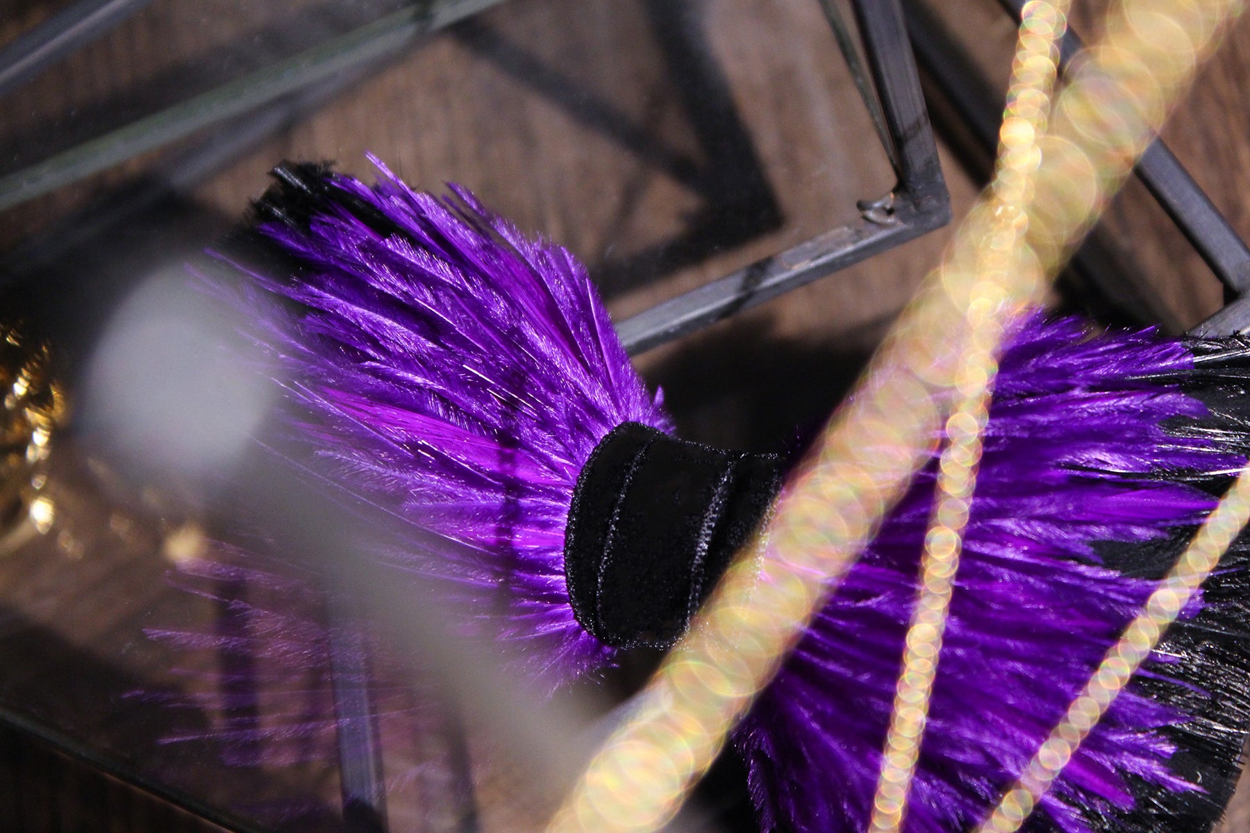 Electric Purple Feather Bow Tie