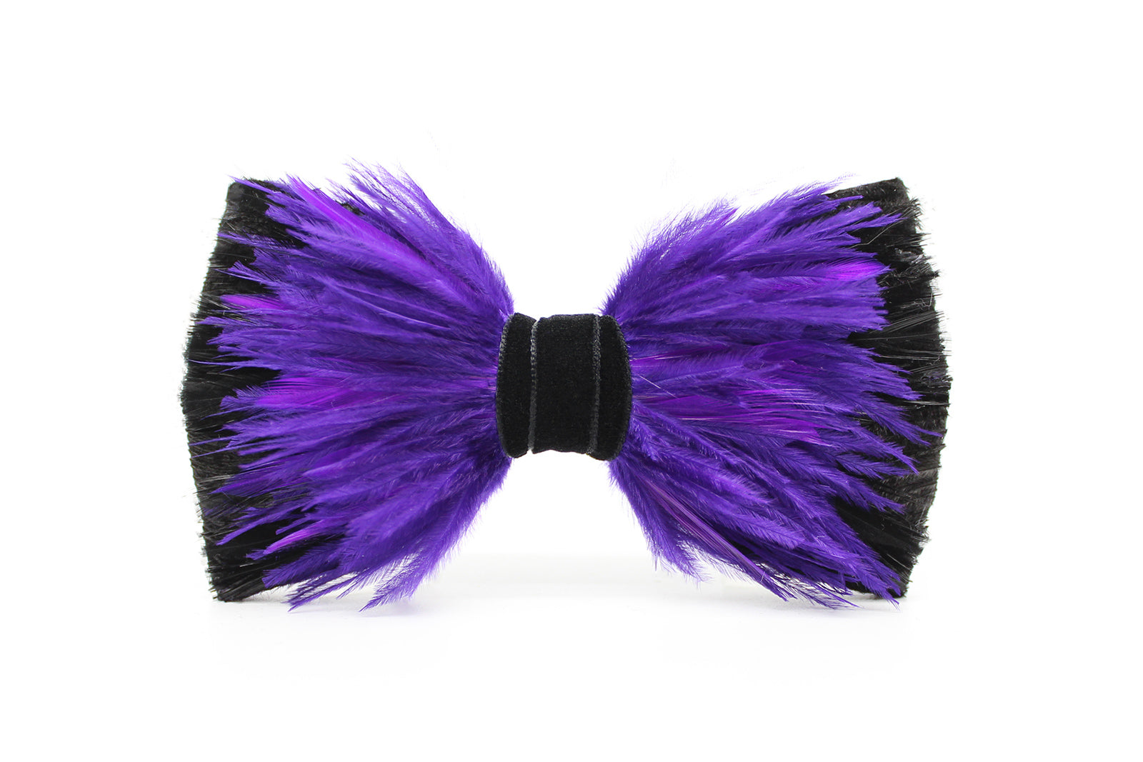 Electric Purple Feather Bow Tie