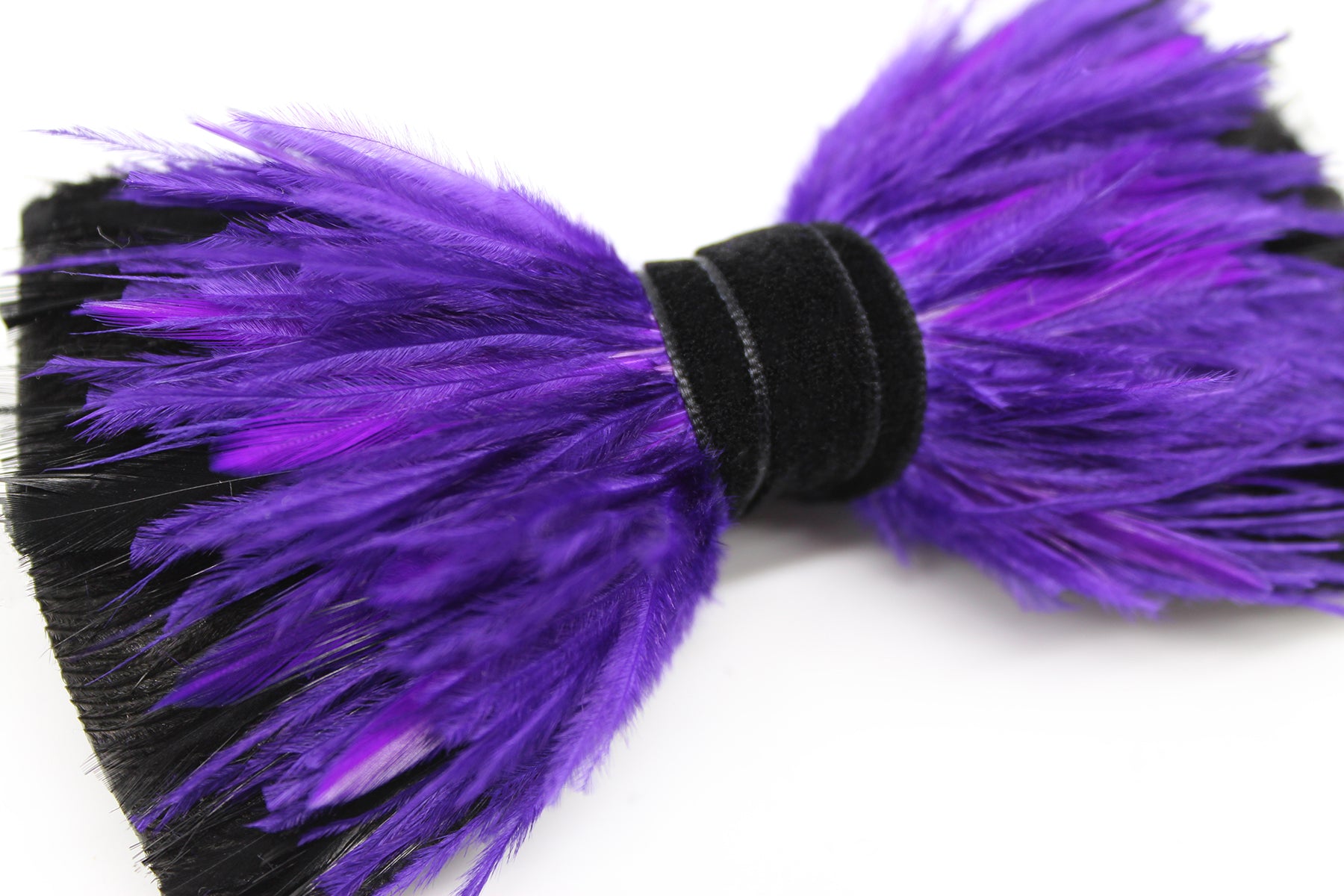 Electric Purple Feather Bow Tie
