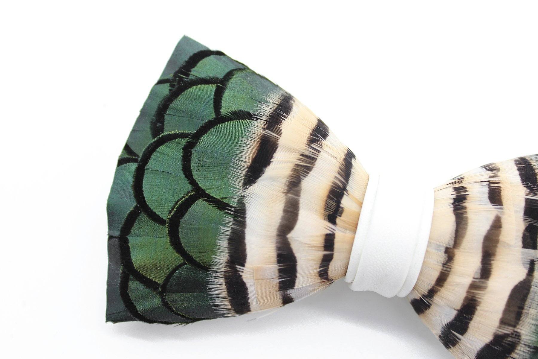 Emerald Feather Bow Tie