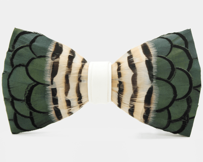 Emerald Feather Bow Tie